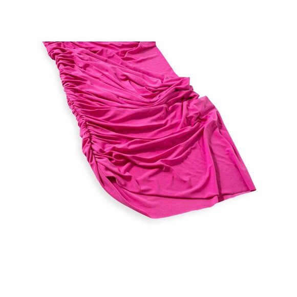 Norma Kamali - Diana Dress Orchid Pink One Shoulder Ruched Formal SZ XS - Picture 6 of 12